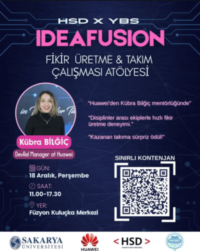 HSD X YBS IDEAFUSION Fikir Üretme ve Takım Çalışması Atölyesi etkinlik afişi